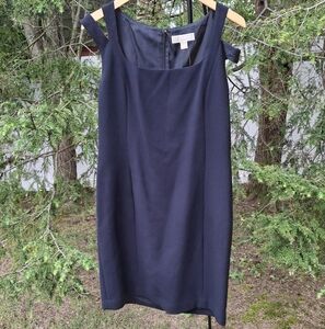 Michael Kors Navy Blue Sleeveless Dress With Split Shoulder Straps